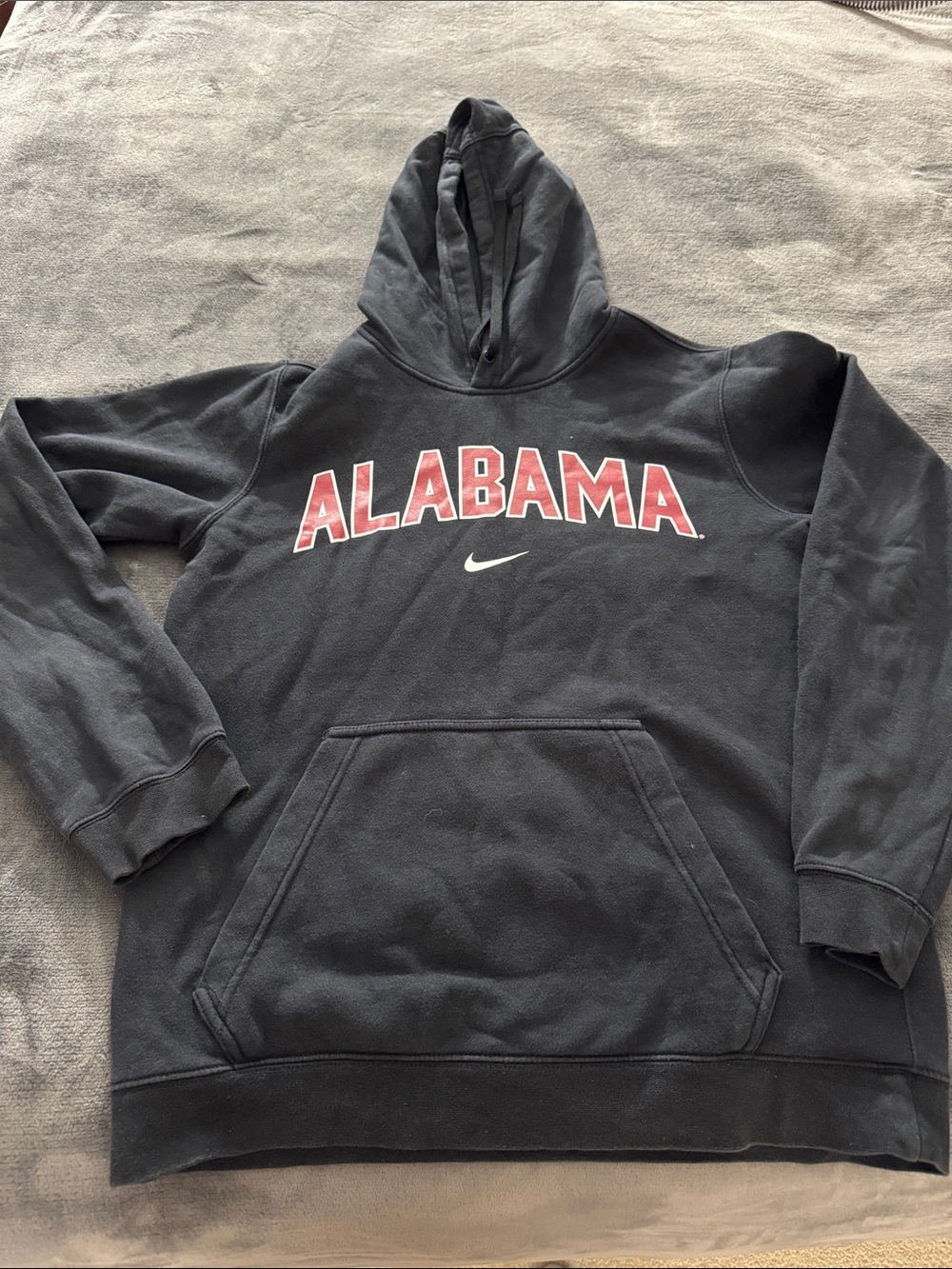Nike Black Hoodie with Red Alabama Lettering